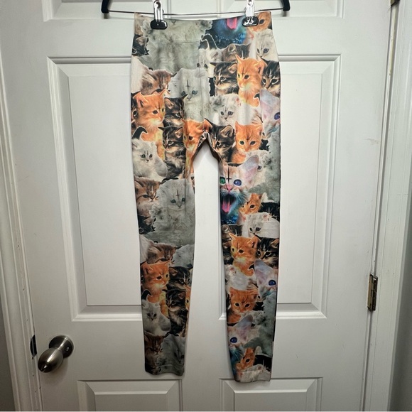 Satanic Inverted Cross Cat Leggings (S) - Picture 2 of 8
